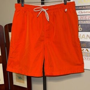 Lands' End Men's Orange Swim Trunks with Drawstring